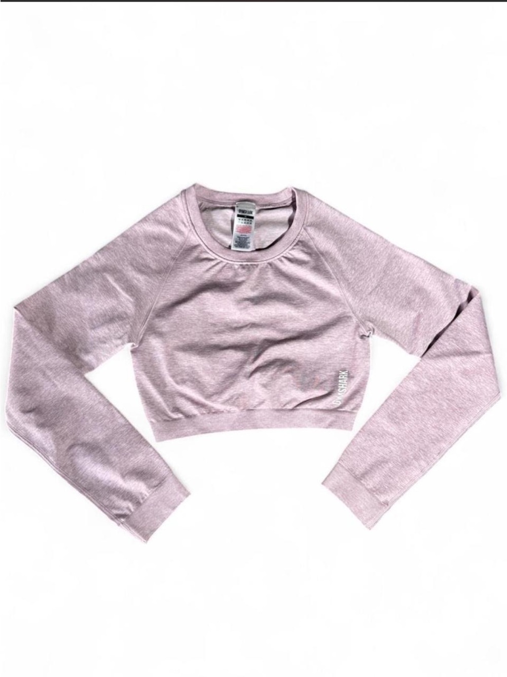 Gymshark Adapt Marl Seamless Long Sleeve Crop Top in Light Pink